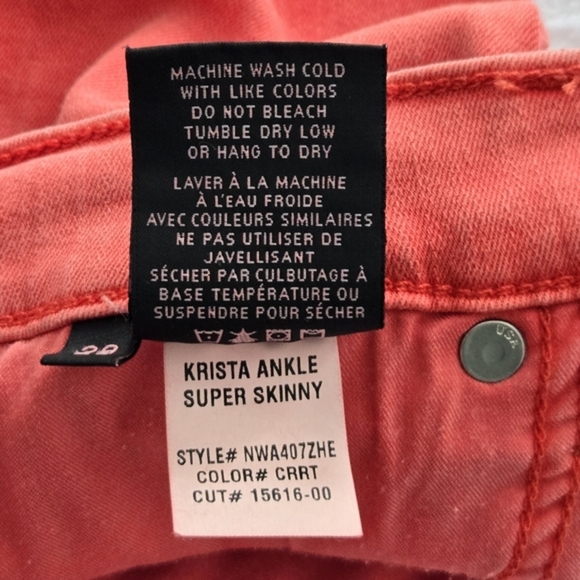 Hudson Women's‎ Krista Ankle Super Skinny Jeans  in Carrot Size 29 - Picture 7 of 16